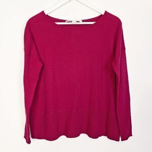 Diane Von Furstenberg Bozeman Bright Pink Wool Cashmere Sweater